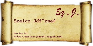 Szeicz József névjegykártya