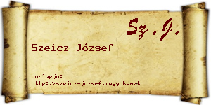 Szeicz József névjegykártya